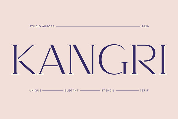 Kangri: Unique Elegant Stencil Serif