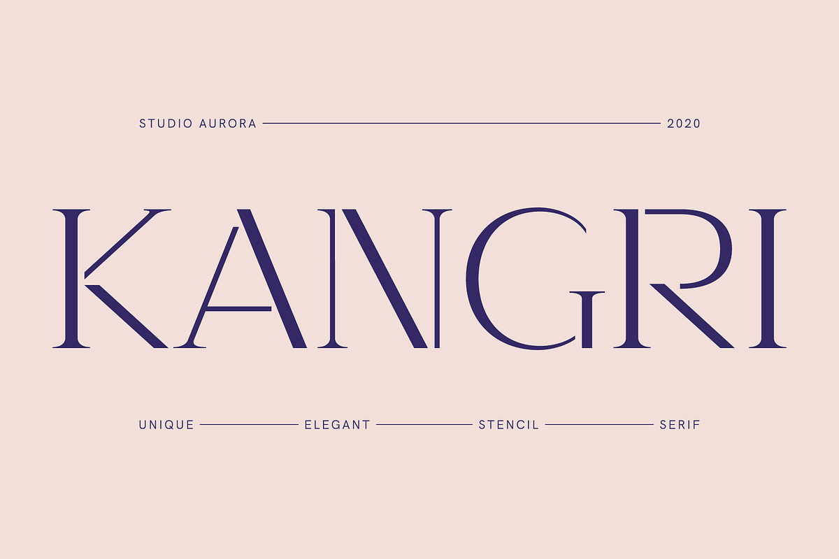 Kangri: Unique Elegant Stencil Serif in Serif Fonts - product preview 8