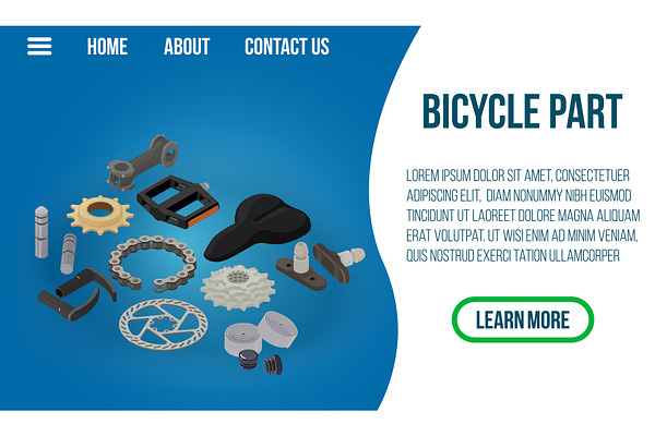 Bicycle part concept banner