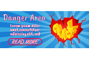Danger area concept banner