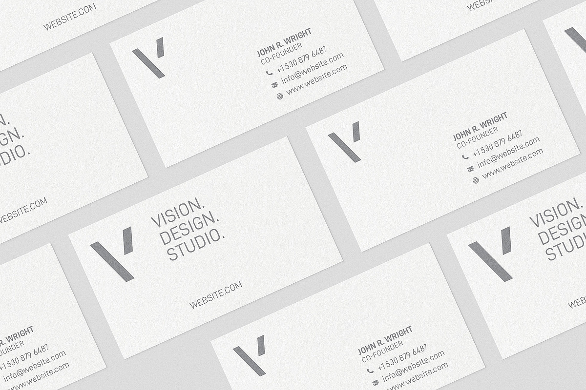 Vision - Simple Clean Business Card in Business Card Templates - product preview 8