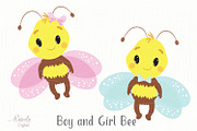 Bee Boy And Girl Clip-art