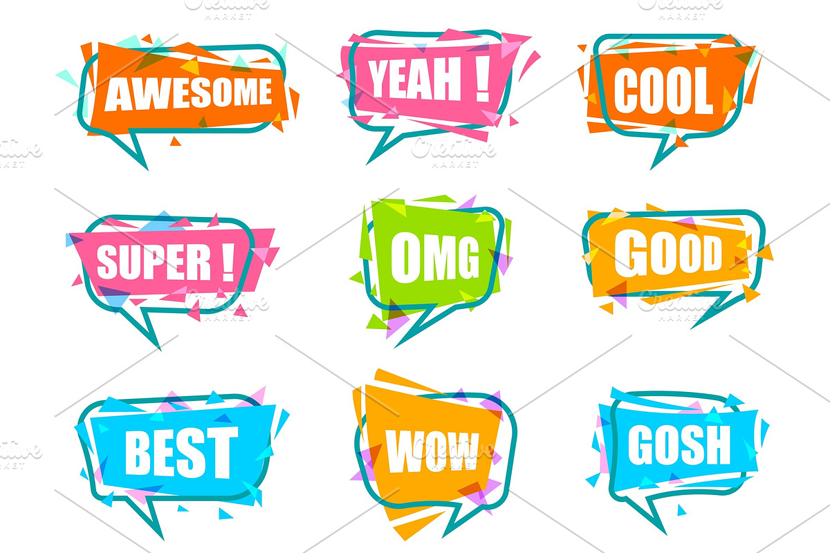 Trendy speech bubble isolated in Illustrations - product preview 8