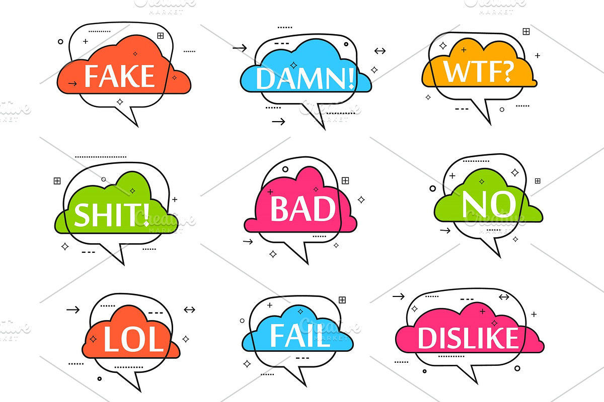 Trendy speech bubble isolated set in Illustrations - product preview 8