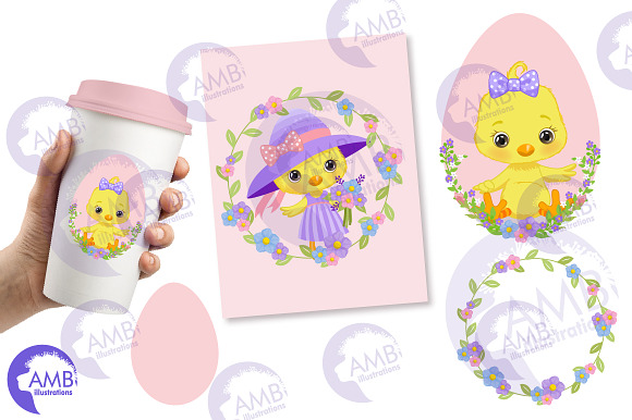 Easter Chicks clipart pack in Illustrations - product preview 1