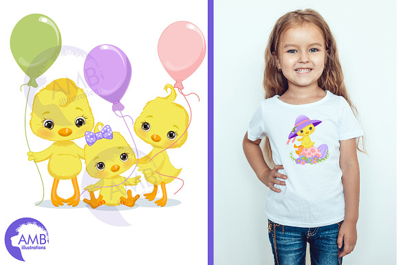 Easter Chicks clipart pack in Illustrations - product preview 2