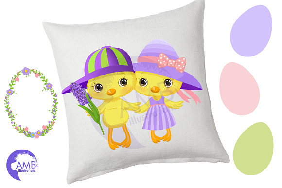 Easter Chicks clipart pack in Illustrations - product preview 3