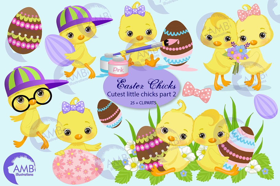 Cute Easter Chicks clipart