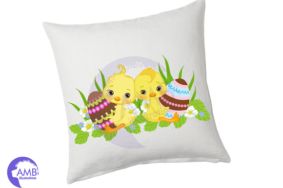 Cute Easter Chicks clipart in Illustrations - product preview 3