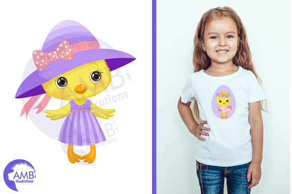 Easter chicks clipart pack in Illustrations - product preview 2