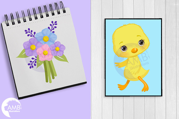 Easter chicks clipart pack in Illustrations - product preview 4