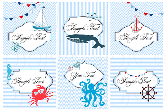 Nautical Sea clip art collection in Illustrations - product preview 1