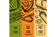 Fast food vintage hand drawn flyer