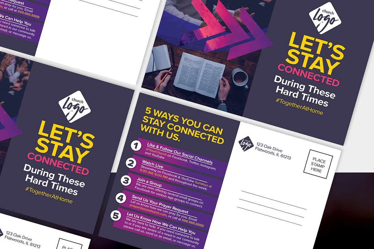 Let's Stay Connected COVID-19 in Postcard Templates - product preview 8