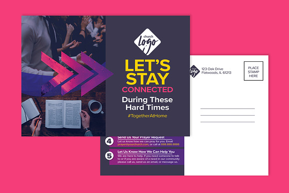 Let's Stay Connected COVID-19 in Postcard Templates - product preview 2