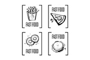 Fast food menu design element set