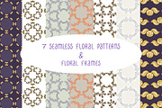Floral seamless patterns & frames 1