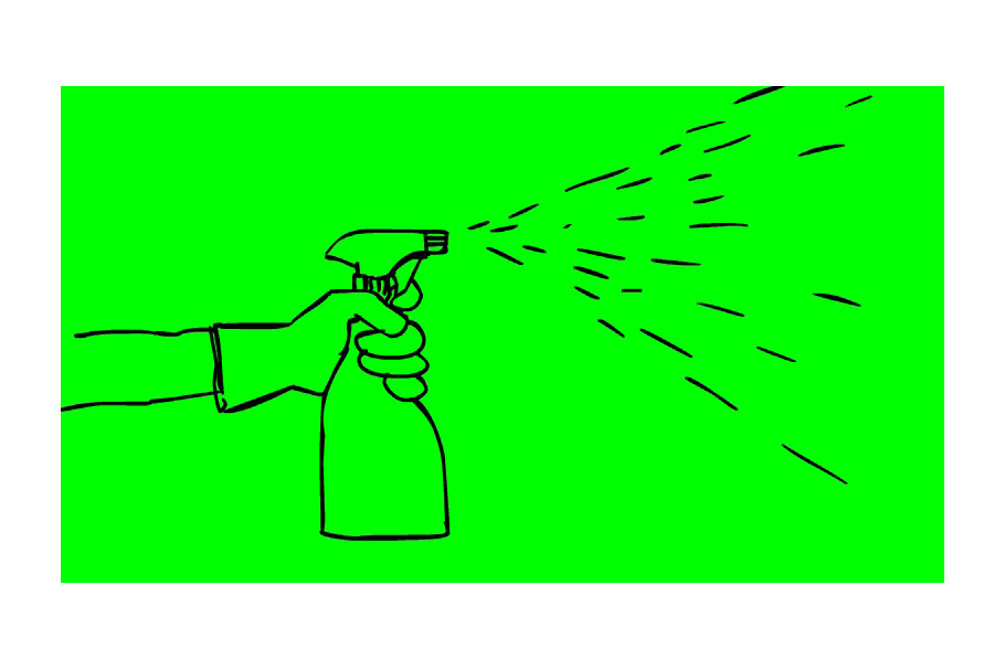 Animation Hand Spray Disinfectant