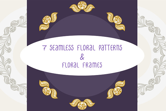 Floral seamless patterns & frames 1 in Patterns - product preview 1