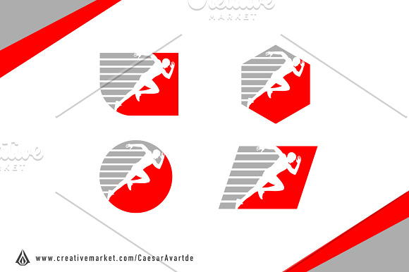 New! 6 Set of Running Logos Template in Logo Templates - product preview 4