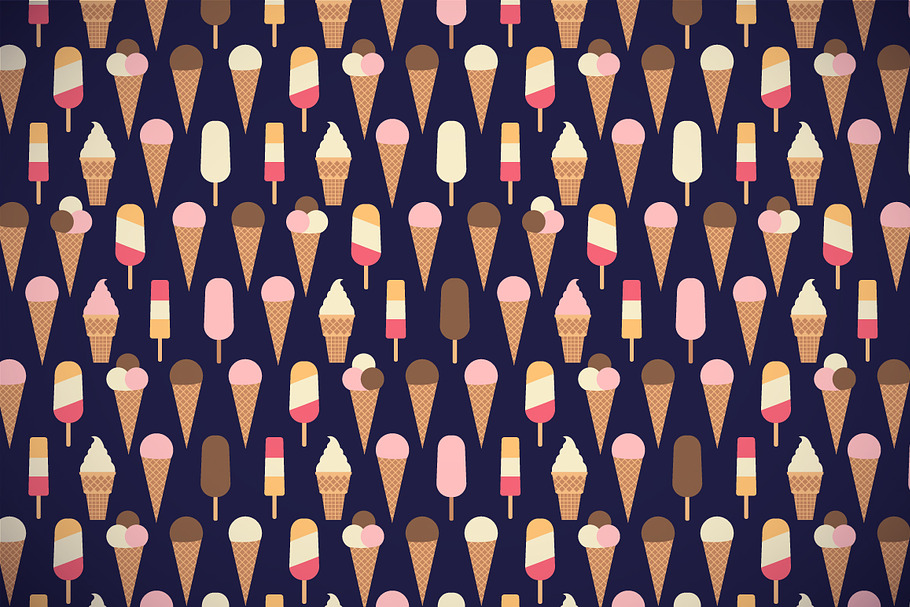 Ice creams on dark blue seamless in Patterns - product preview 8