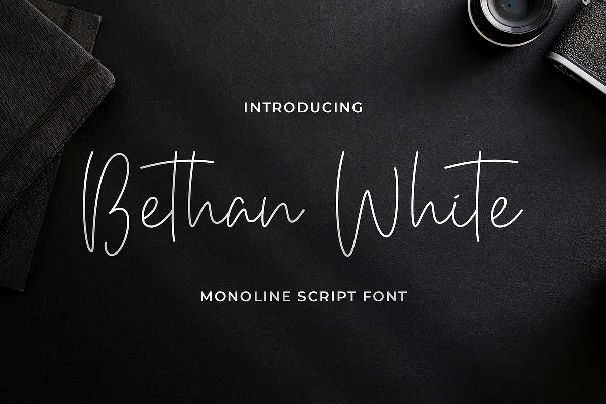 Bethan White - Monoline Script Font in Script Fonts - product preview 8
