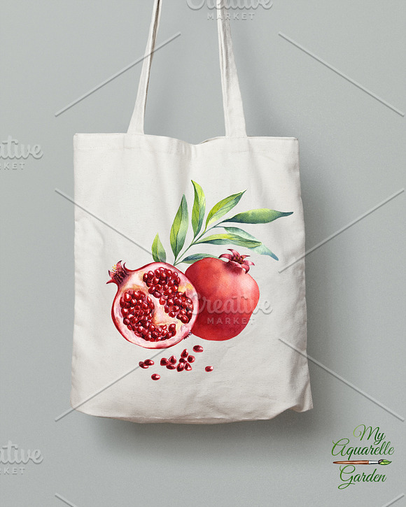 Watercolor fruits set in Illustrations - product preview 4