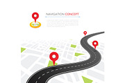 Navigation concept with pin pointer