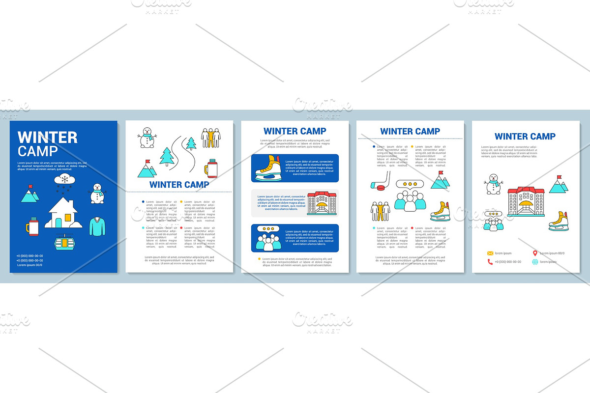 Winter, snowy mountains resort in Brochure Templates - product preview 8