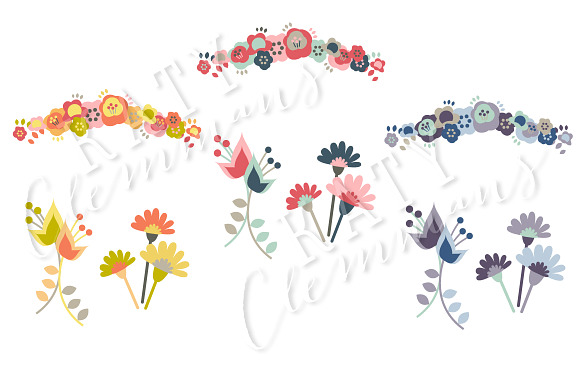 Floral Wedding Clip Art in Illustrations - product preview 1