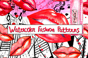 Watercolor fashion patterns