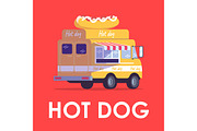 Hot dog poster vector template