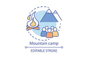 Mountain camp concept icon