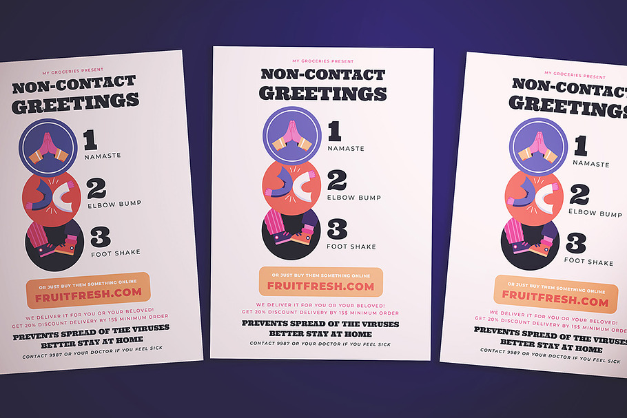 Non Contact Greeting Flyer in Flyer Templates - product preview 8