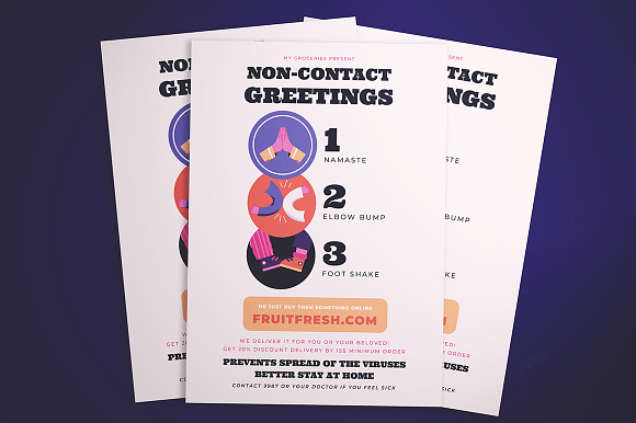Non Contact Greeting Flyer in Flyer Templates - product preview 1