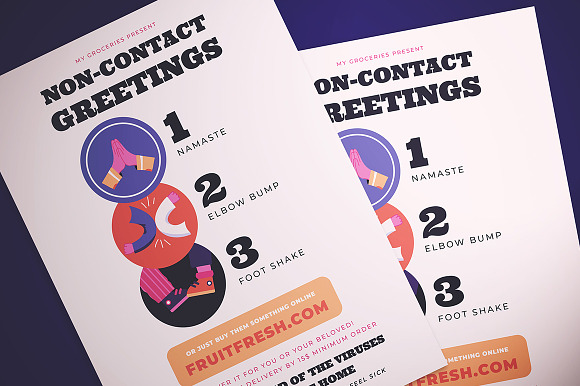 Non Contact Greeting Flyer in Flyer Templates - product preview 2