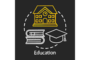 Education chalk concept icon