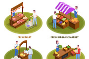 Farmers market isometric images