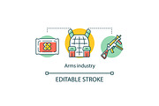 Arms industry concept icon