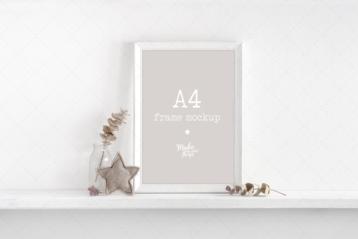 A4 nursery wooden frame mockup in Print Mockups - product preview 8
