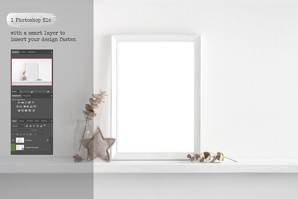A4 nursery wooden frame mockup in Print Mockups - product preview 2