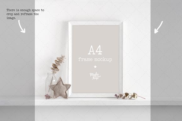 A4 nursery wooden frame mockup in Print Mockups - product preview 5