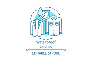 Waterproof clothing concept icon
