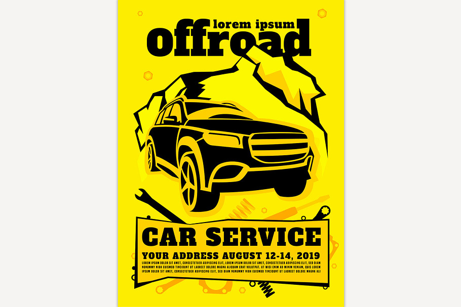 Off road car service poster