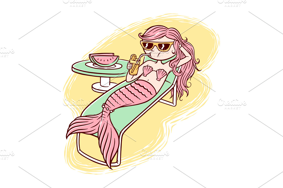 Cute mermaid illustration in Illustrations - product preview 8