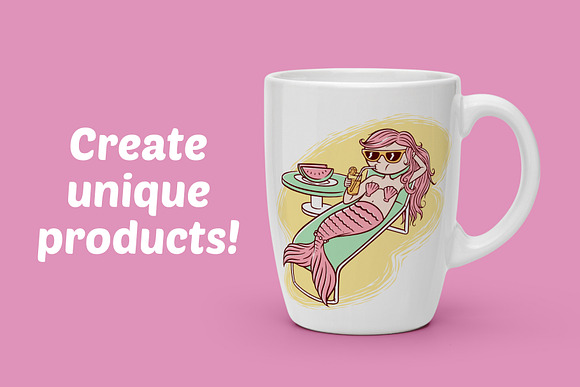 Cute mermaid illustration in Illustrations - product preview 1
