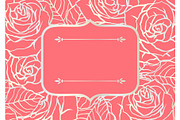 Invitation card with outline roses
