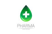 Pharmacy vector symbol of green drop