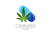 Cannabis vector logotype for