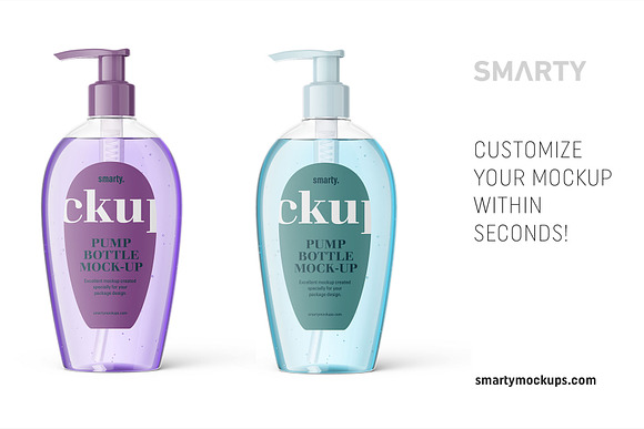 Pump transparent bottle mockup in Product Mockups - product preview 2